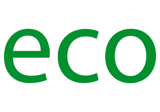 Icono verde de ecológico en fondo blanco.
