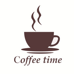 Brown coffee cup. Vector illustration