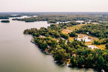 Naklejka premium wisconsin lake houses