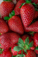Fresh Strawberry background, hand picked ripe strawberry right from fields