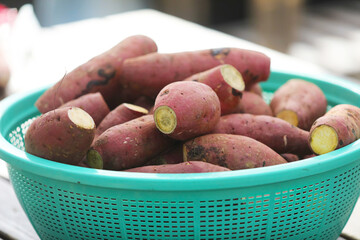 Sweet potatoes processed for roasted sweet potatoes