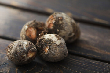 A small amount of taro prepared for cooking