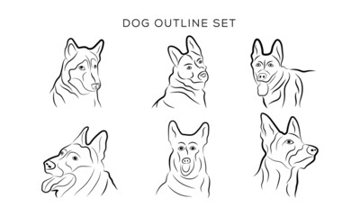 Fototapeta na wymiar Dog outline icon. Pet vector illustration. Canine symbol isolated.