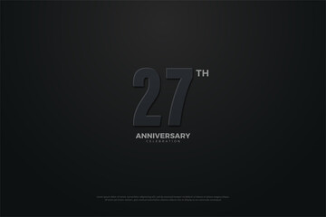 27th anniversary background with number illustration.