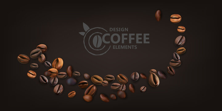 Coffee beans decoration element.