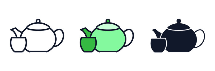 Teapot icon symbol template for graphic and web design collection logo vector illustration