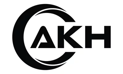 Deurstickers AKH swoosh logo design vector template   monogram logo   abstract logo   wordmark logo   lettermark logo   business logo   brand logo   flat logo. © Fahim