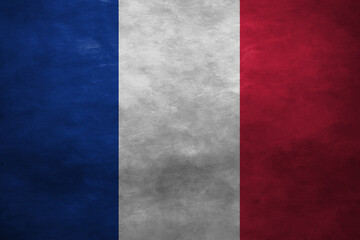 Patriotic stone wall background in colors of national flag. France
