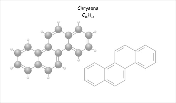 Stylized molecule model/structural formula of chrysene.