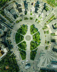 View from above on the square in Kharkov