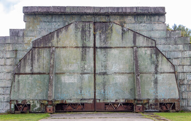 Hangars at a former military airport in northern Czech republic, used by the Soviet army.