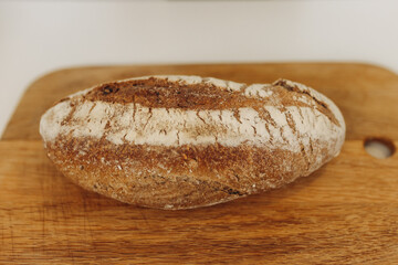 Cooking. Bread on the board
