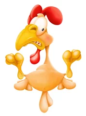 Rolgordijnen Illustration of a Cute Hen. Cartoon Character. © liusa