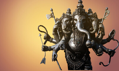 Ganesha has an old power in a religious place that is separated from behind the power of belief.
