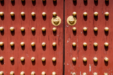 Close up of Chinese style gate