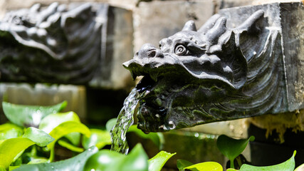 Dragon Statue water outlet in the garden