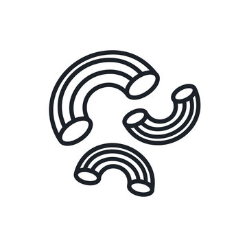 Gobetti pasta icon. Italian food isolated line icons