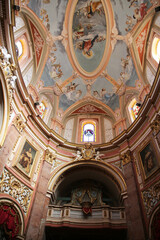 Fototapeta na wymiar Ceiling fresco in the dome the Church of the Annunciation interior, Mdina, Malta 