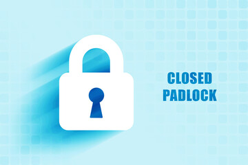 2d illustration Safety concept: Closed Padlock on digital background
