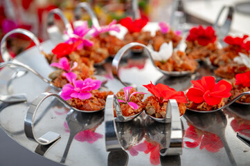 Fruits on banquet table shot during catering event