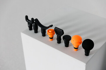 Massager attachments. Sports. Physical therapy, muscle recovery and massage. 