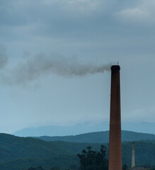 Smoke from old factory chimney