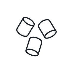 Marshmallow icon. Candies and sweets isolated line icons