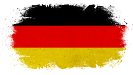 Germany background pattern template - Abstract brushstroke paint brush splash in the colors of german flag, isolated on white texture