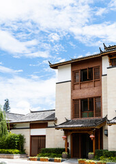 Chinese style house under blue sky