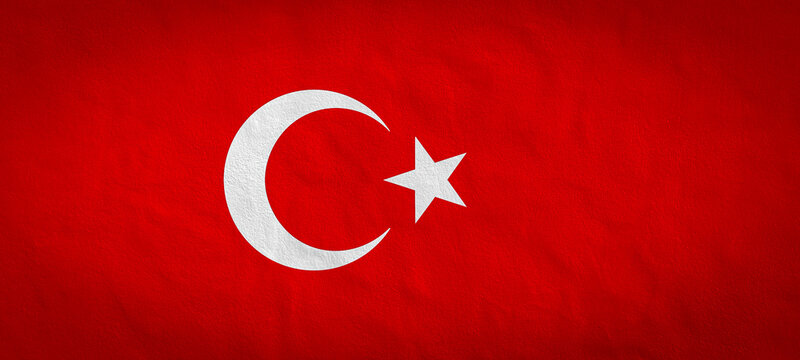 Turkey background pattern template - Abstract stone concret wall texture in the colors of turkish flag