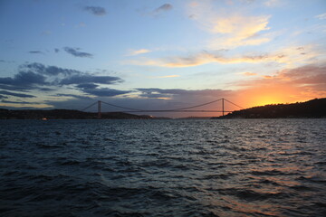 Magical Evening Afterglow by the Sea on the Bosphorus, Turkey
