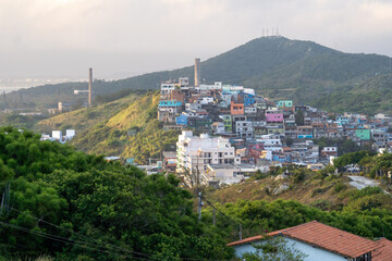 community of Arraial do Cabo, Rio de Janeiro, Small houses on the hill.