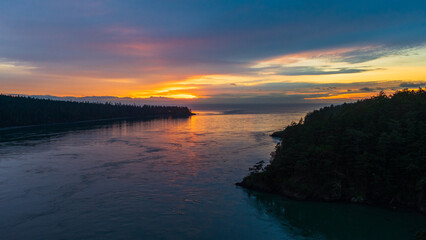 Sunset Over Deception Pass, Washington
