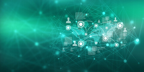 2d illustration Business Network concept
