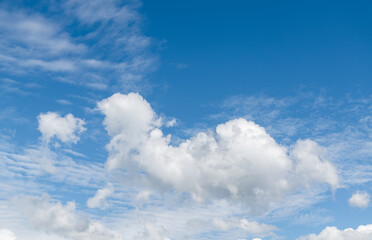 Beautiful blue sky with white clouds