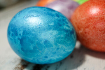 colorful easter egg macro close up view