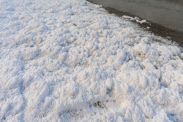 Textured Ice Melted By Hot Springs
