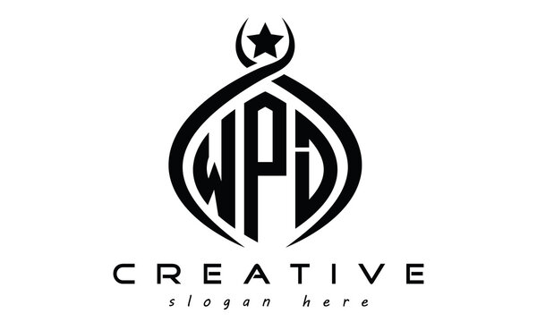 WPD three letters monogram curved oval initial logo design, geometric minimalist modern business shape creative logo design