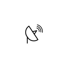 Signal transmission icon. Antenna or broadcasting tower and signal waves. Vector Illustration EPS 10