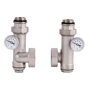 Sanitary ware. Equipment for heating system.  Instruments for measuring air pressure in pipes. Connecting elements. Bypass valve. Radiator tap. Manometer. High quality product material.

