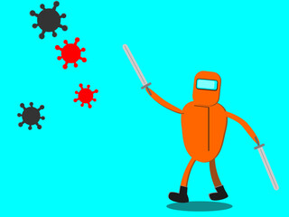 vector illustration against dangerous virus