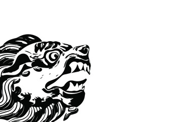 lion head vector art, lion head, monster lion face, Aggressive predator.