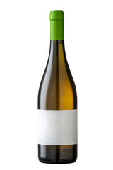 Wine bottle isolated with blank label.