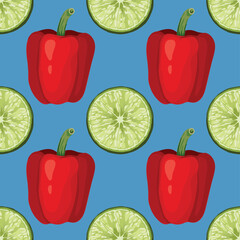 hand draw vegetable seamless pattern design