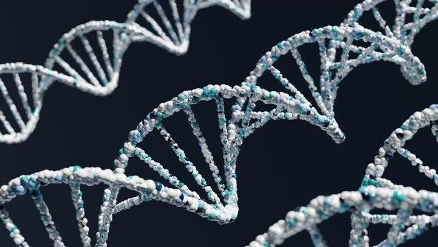 3D render loop animation of swirling DNA gene helix spiral molecule structure,technology modern medical science in future and global international medical with tests analysis clone DNA human
 - Powered by Adobe