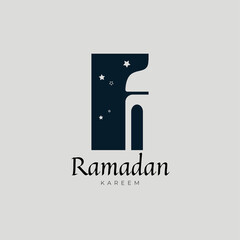 Ramadan logo template. Mosque logo inspiration. Vector illustration