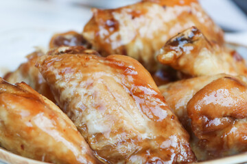 BBQ chicken wings with sauce