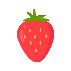 Strawberry, berry. Flat vector illustration in cartoon style