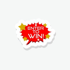 Enter To Win sticker icon isolated on white background