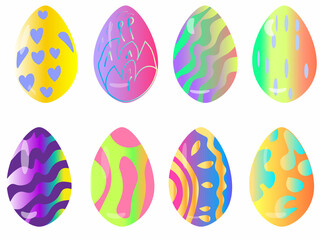 Easter egg icon set. Cute celebration vector collection. Spring holiday illustration.